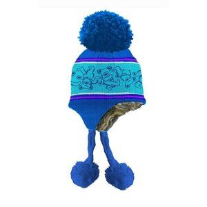New Blue Pink Grateful Dead Knit Dancing Bear Adult Laplander Hat Winter Fuzzy